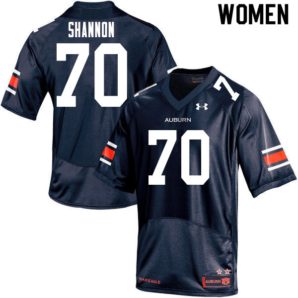 Auburn Tigers Women's David Shannon #70 Navy Under Armour Stitched College 2020 NCAA Authentic Football Jersey RJQ1374LY